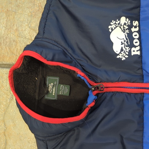 Roots kids jacket, size 13-14, black blue red - Picture 2 of 9
